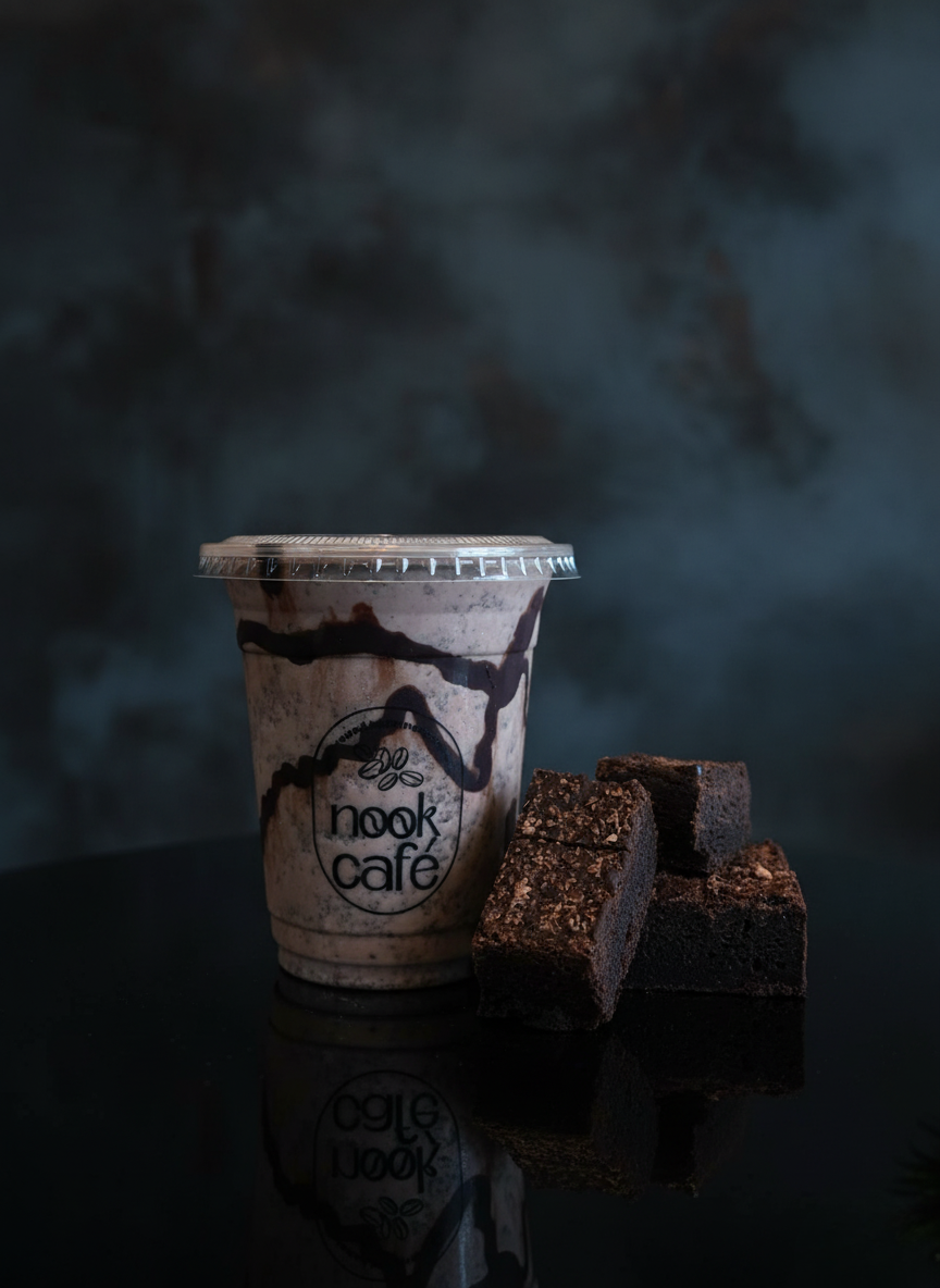 Fudge Brownie Ice Blend - Delicious food and beverage available at Nook Cafe menu